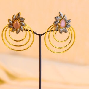 Pink Blossom Circle Earrings