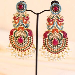 Maira Nauratan Chandbali Earrings - Ruby Red