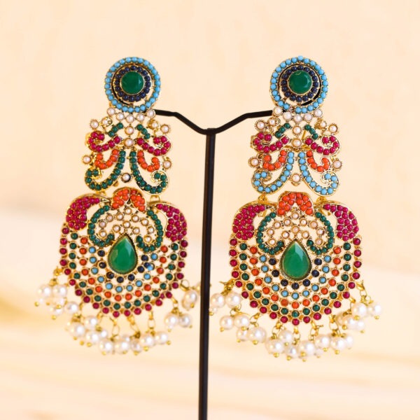 Maira Nauratan Chandbali Earrings - Emerald Green