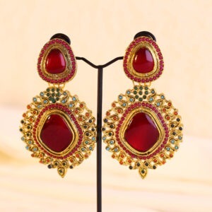 Ratanjali Nauratan Earrings - Red